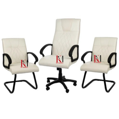 Ensemble Fauteuil JOKER en simili cuir Blanc Réf. A0919