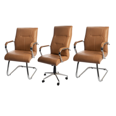 Ensemble de Fauteuil TONINO CAMEL en similicuir Réf A0924