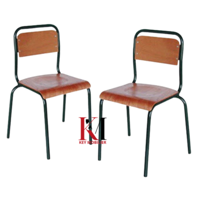 Chaise semi métallique grand modèle dossier carré  Réf :A0938