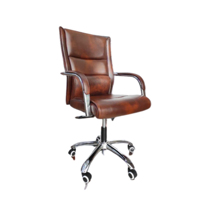 Fauteuil en simili cuir NALAGO Marron Réf A0348