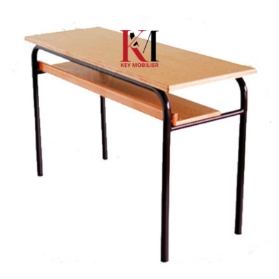 Table scolaire biplace Avec casier Ref A0140
