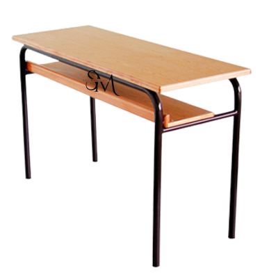 Table scolaire biplace Avec casier Ref A0140