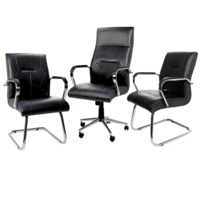 Ensemble de Fauteuil TONINO NOIR en similicuir Réf A0927